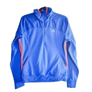 Adidas Womens Windbreaker Blue L Hooded Jacket  Long Sleeve